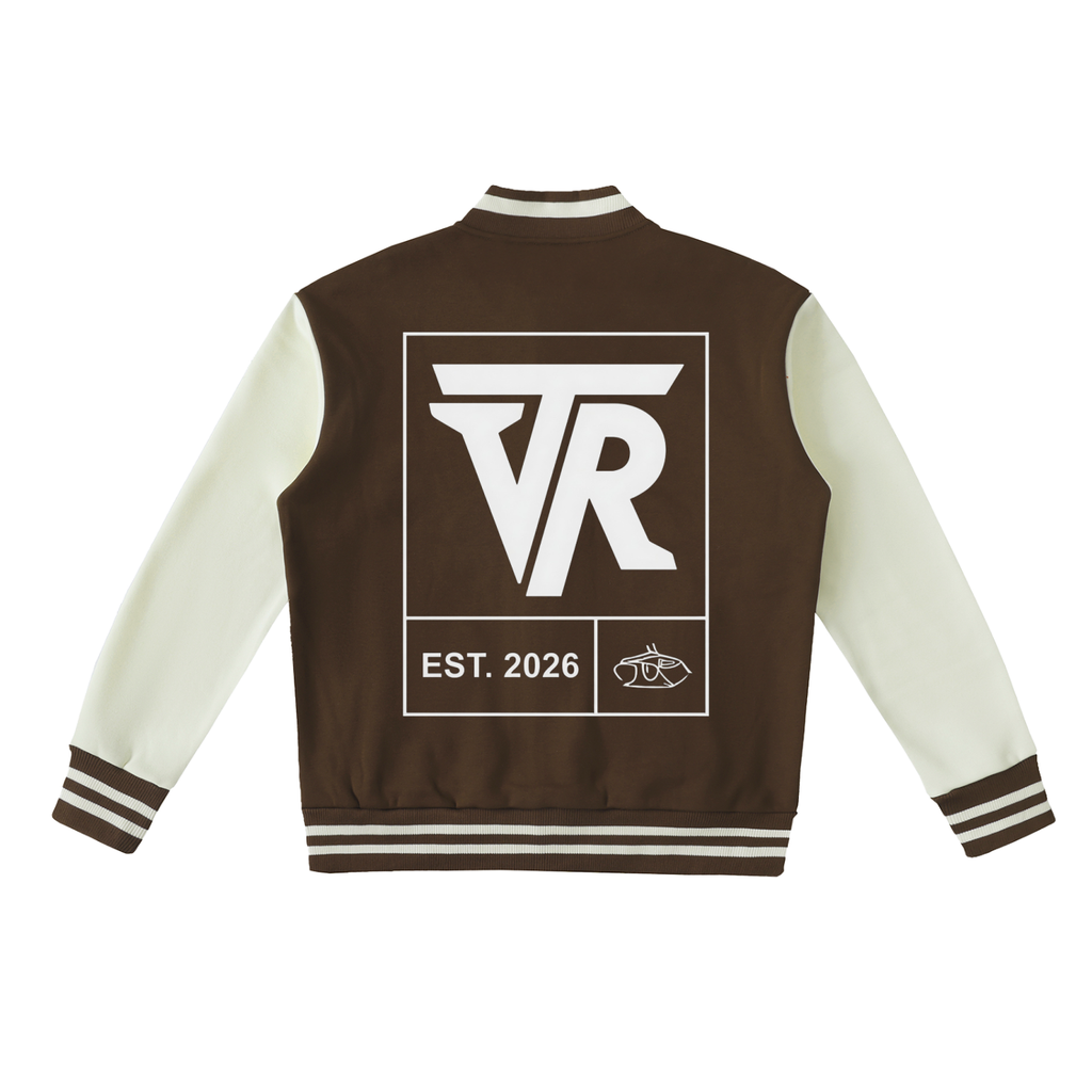 Two-Tone Fleeced Varsity Jacket