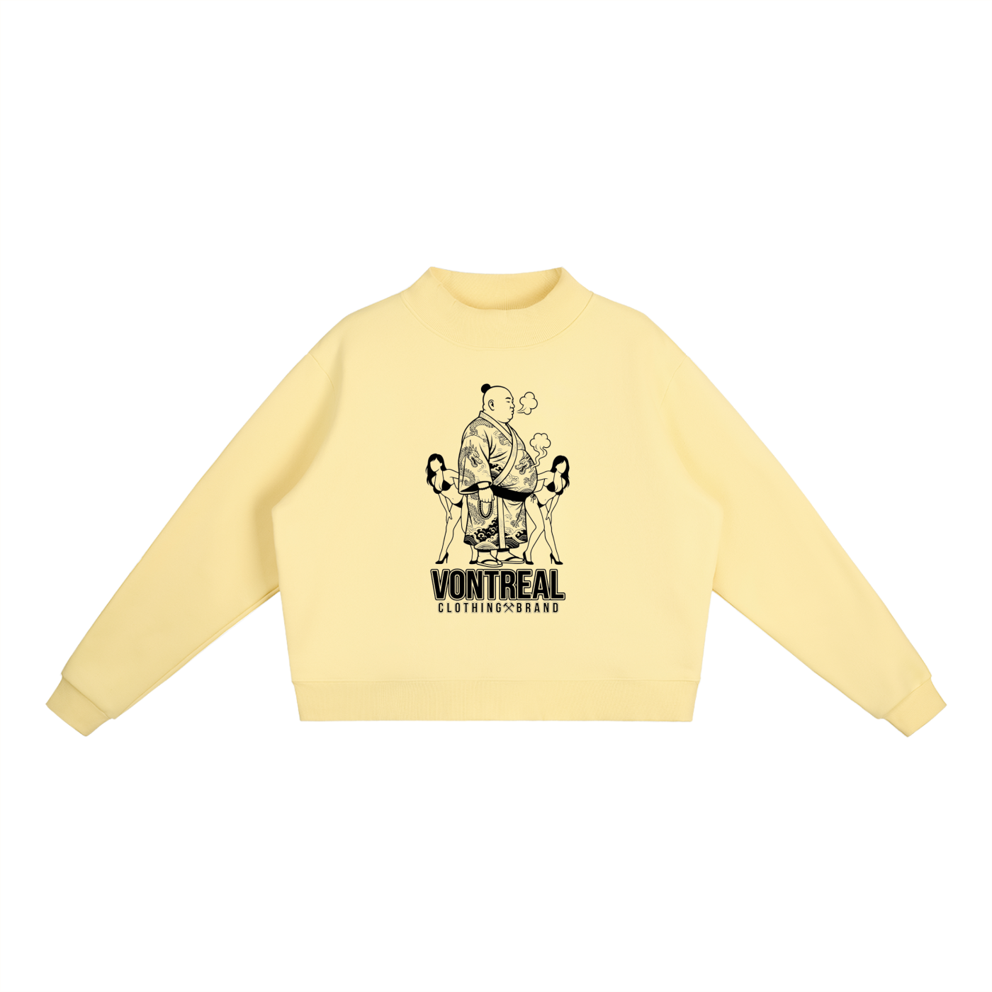 Essential Fleece Mock-Neck Crew Sweatshirt