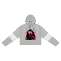 Milli Cropped Lace-Panel Hoodie