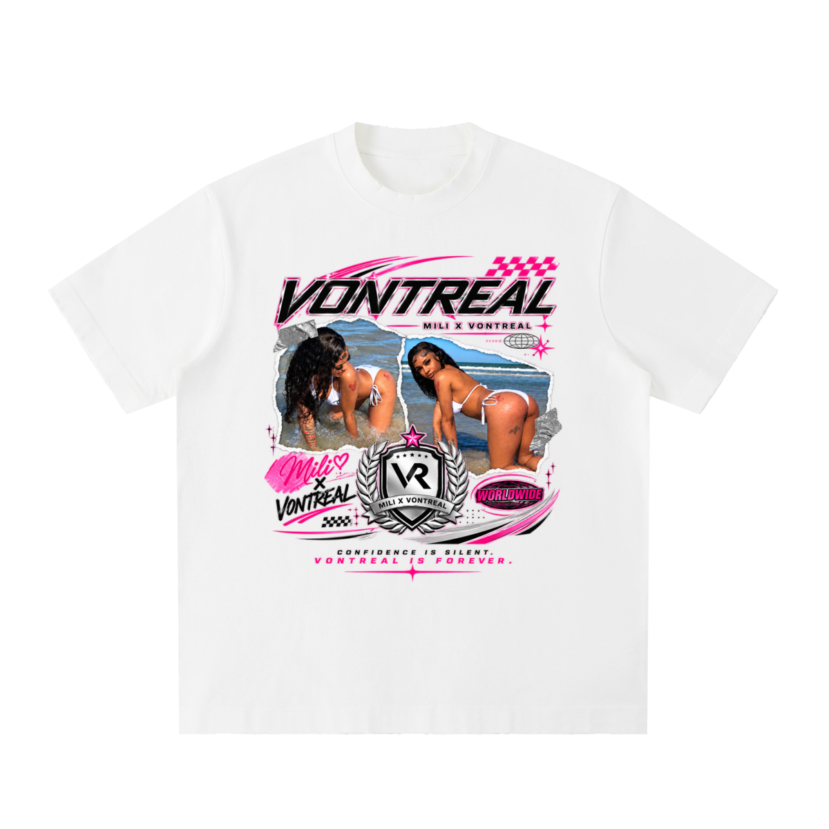 Milli x vontreal Heavyweight Vintage Washed Frayed T-Shirt