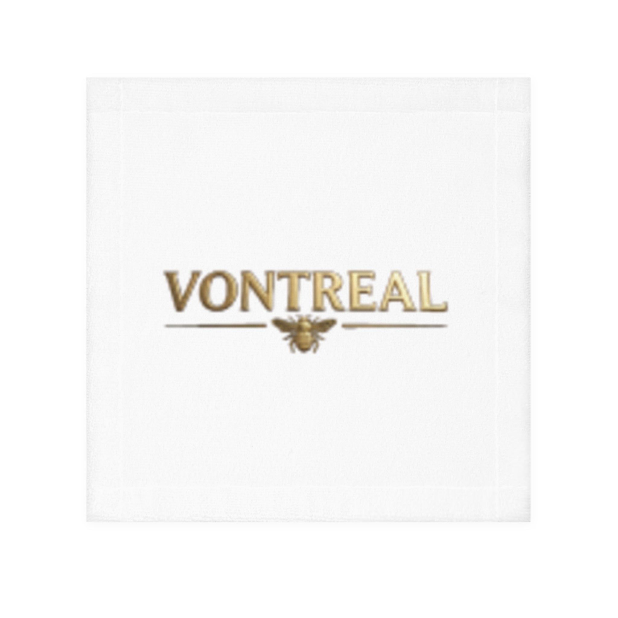 Vontreal Gold Logo Face Towel – Luxury Monogram Hand Towel