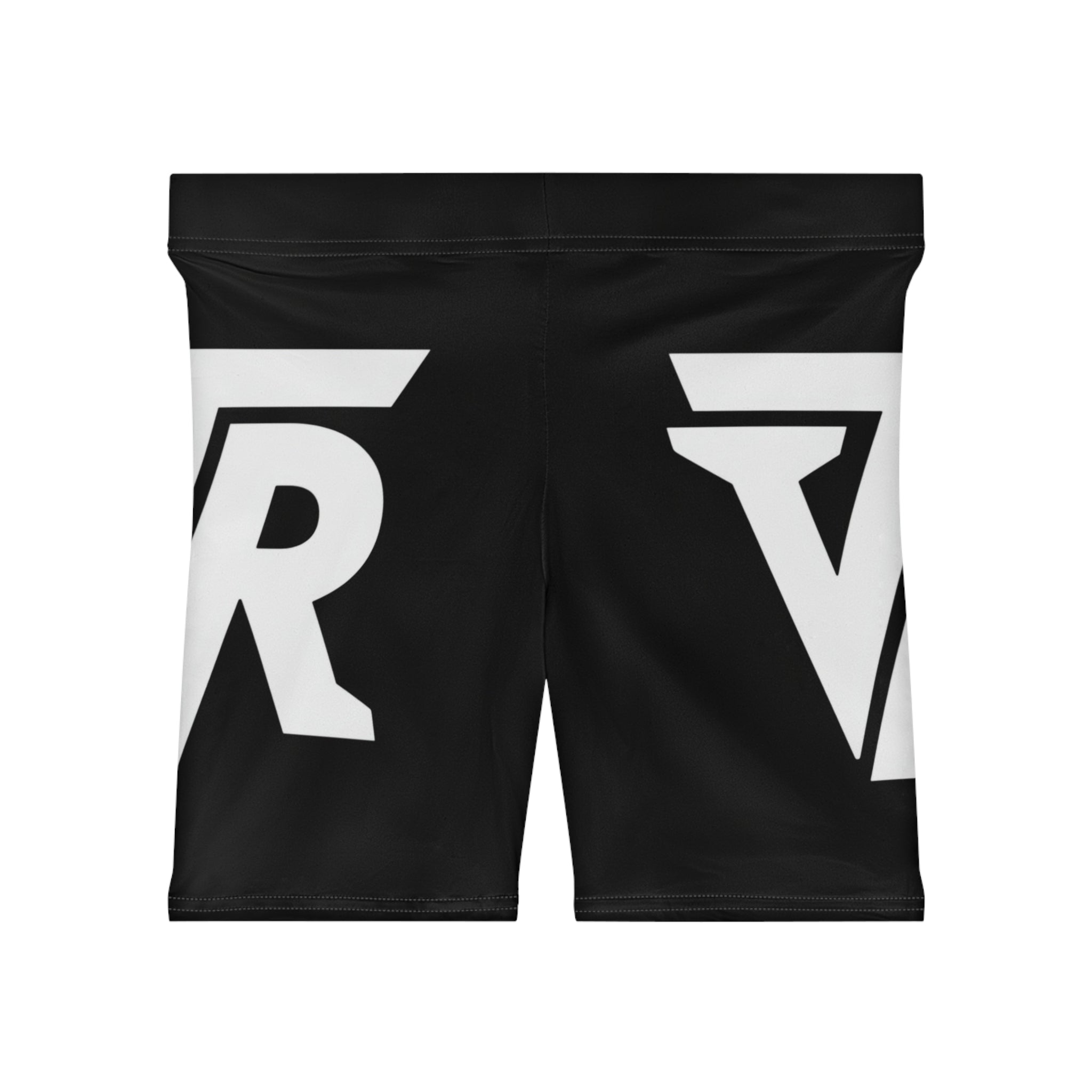 Logo Black Biker Shorts - Women's High-Waist Graphic Activewear
