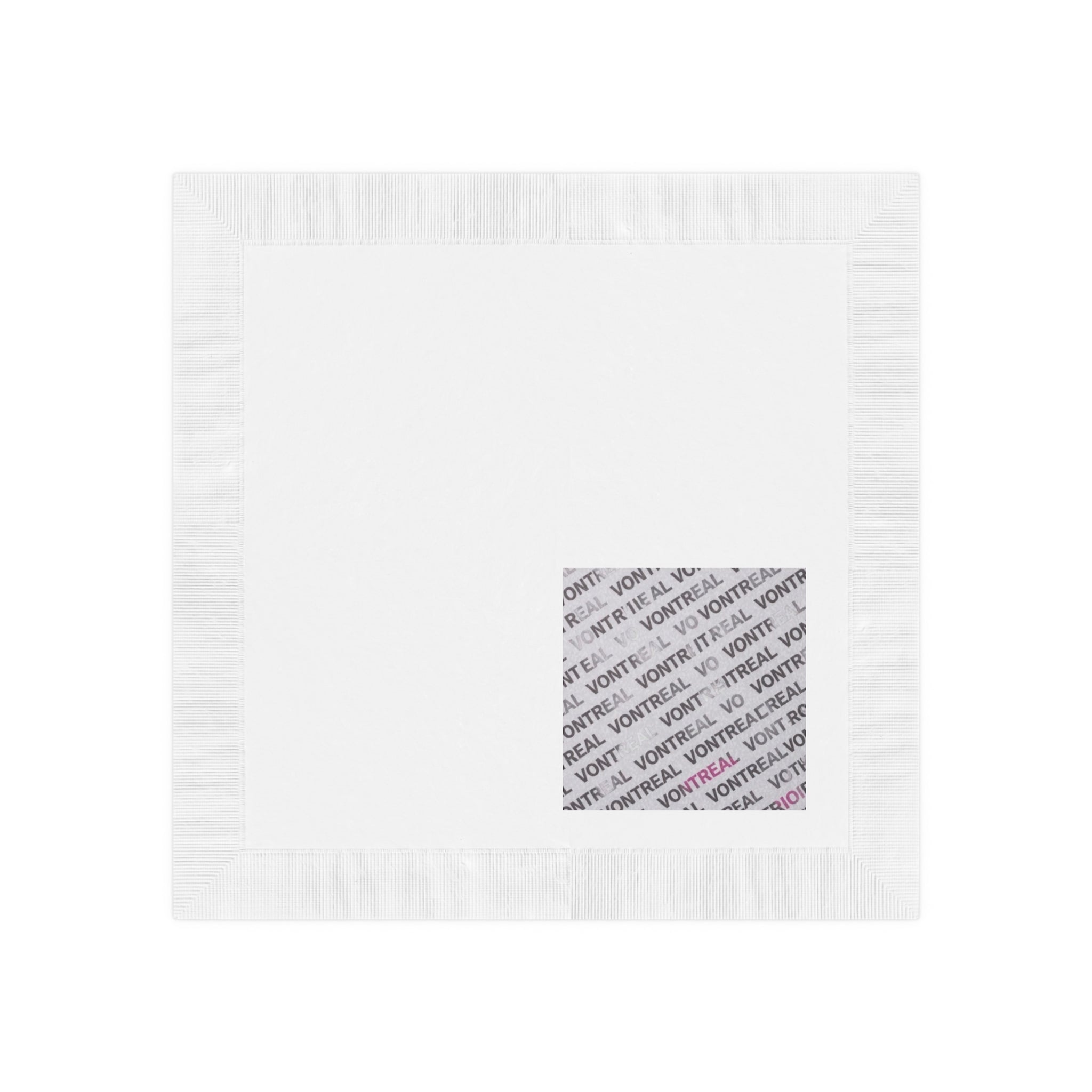 Branded Square Paper Napkins — 'VONTREAL' Coined Logo Accent