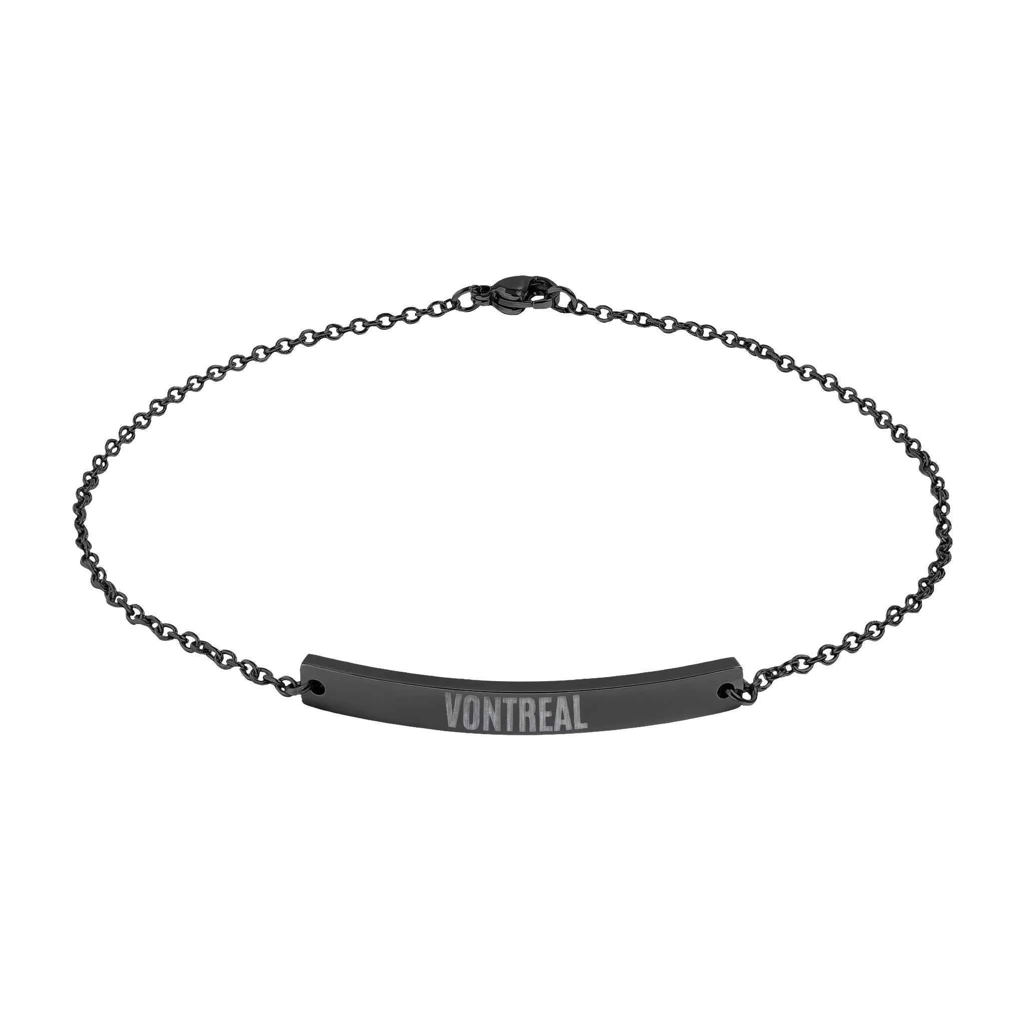 Engraved Curved Bar Anklet — Personalized Minimalist Ankle Bracelet