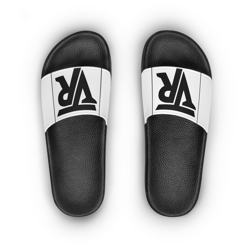 Women's Slide Sandals - Monochrome 'VR' Logo Slip-On Slides