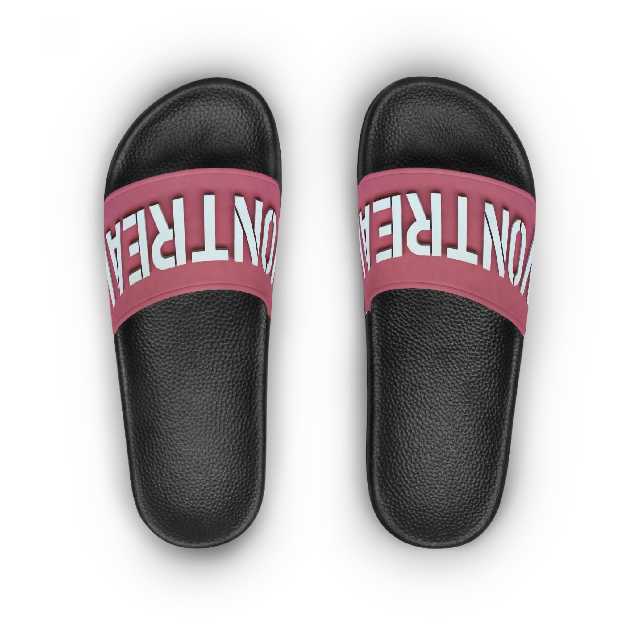Women's Slide Sandals - Pink Contrast 'MONTEREY' Graphic Pool Slides