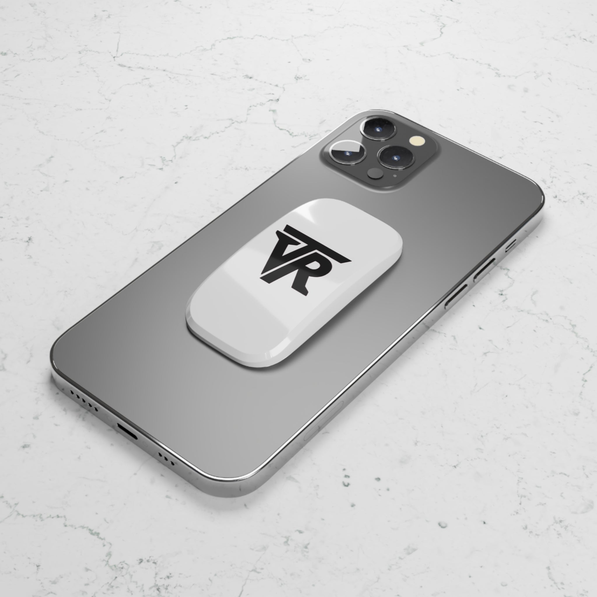 Minimalist TVR Logo Phone Grip — Click-On Stand & Kickstand