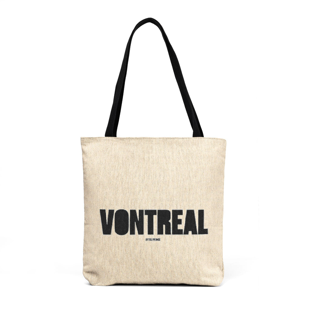 Montreal Woven Tote Bag — Vintage Text Graphic Eco Shopping Tote