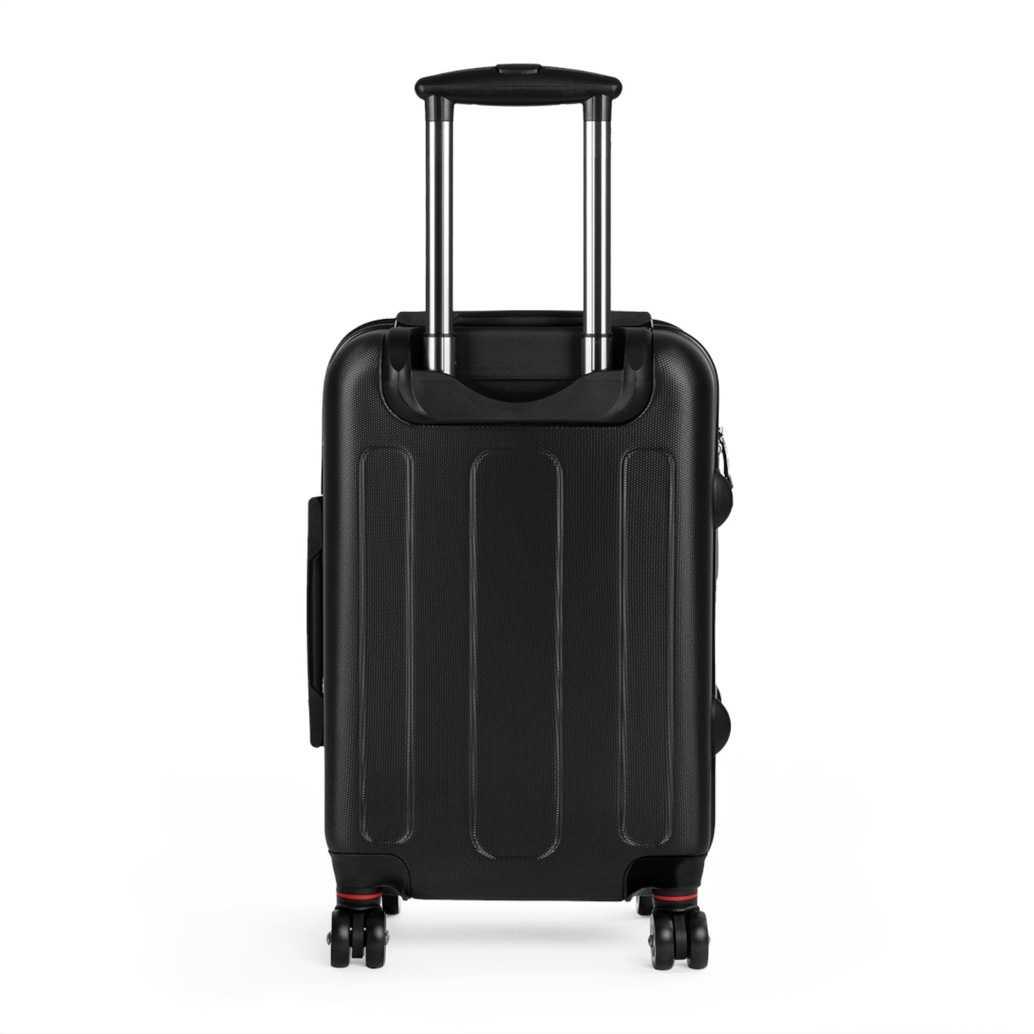 Monogrammed Travel Suitcase – Black Hardshell Carry-On with Green VR Logo