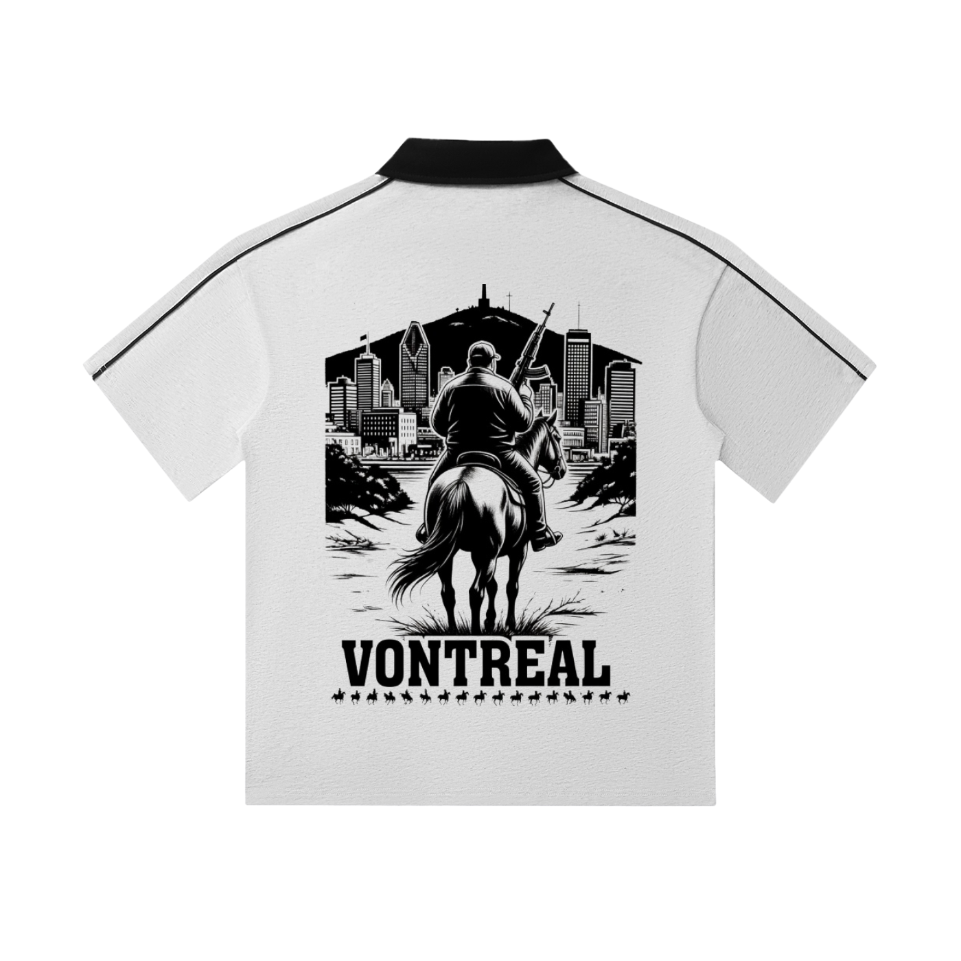 Contrast Collar Short-Sleeve Polo Shirt