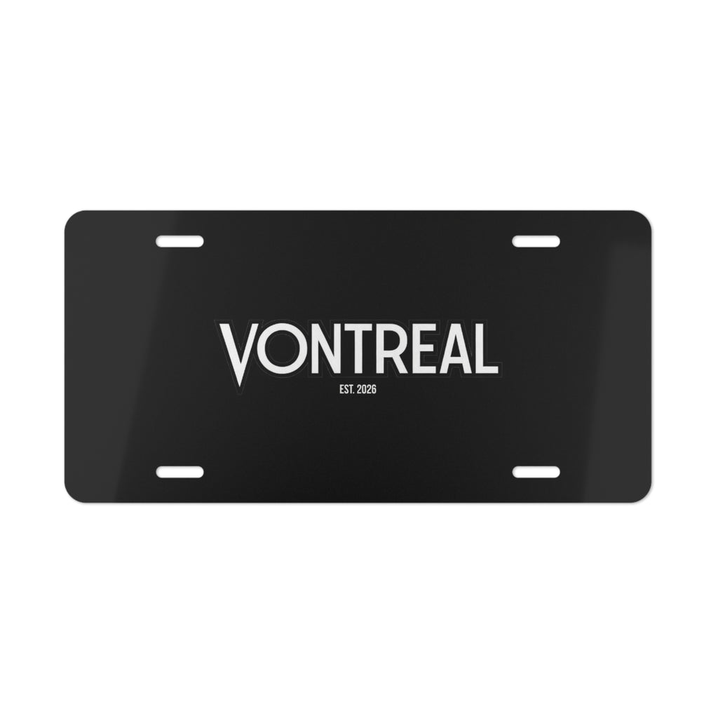 Vanity Plate — Personalized ‘VONTREAL’ License Plate Style Front Tag