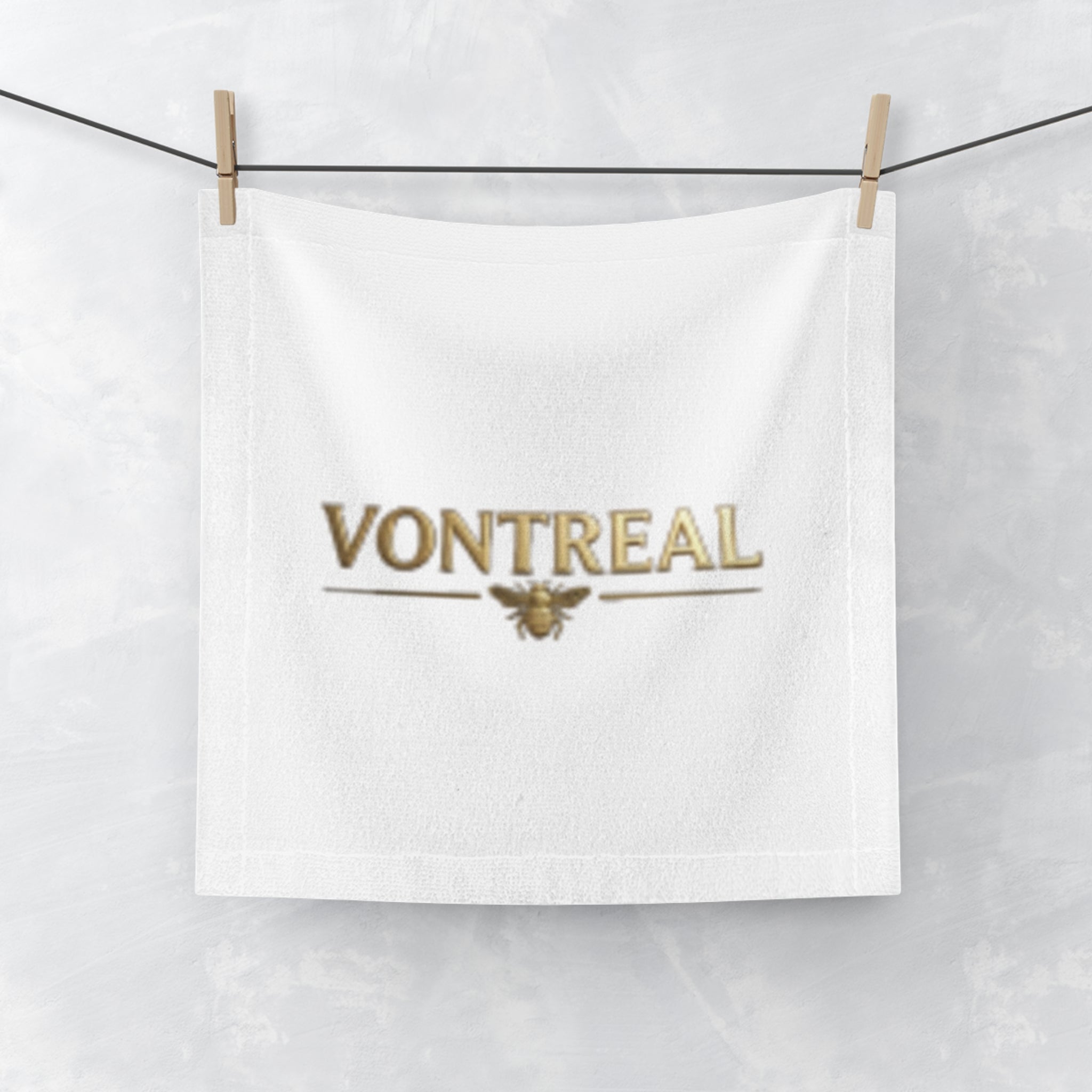 Vontreal Gold Logo Face Towel – Luxury Monogram Hand Towel