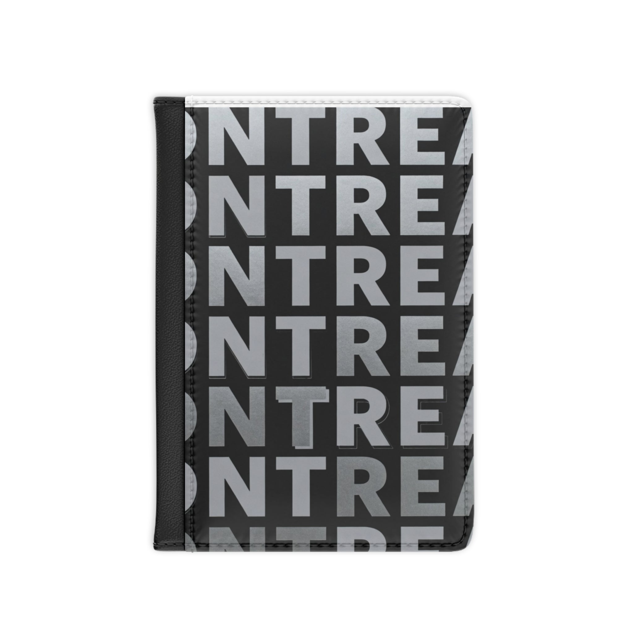 Passport Cover — Monochrome 'ENTRE' Repeat Travel Passport Holder