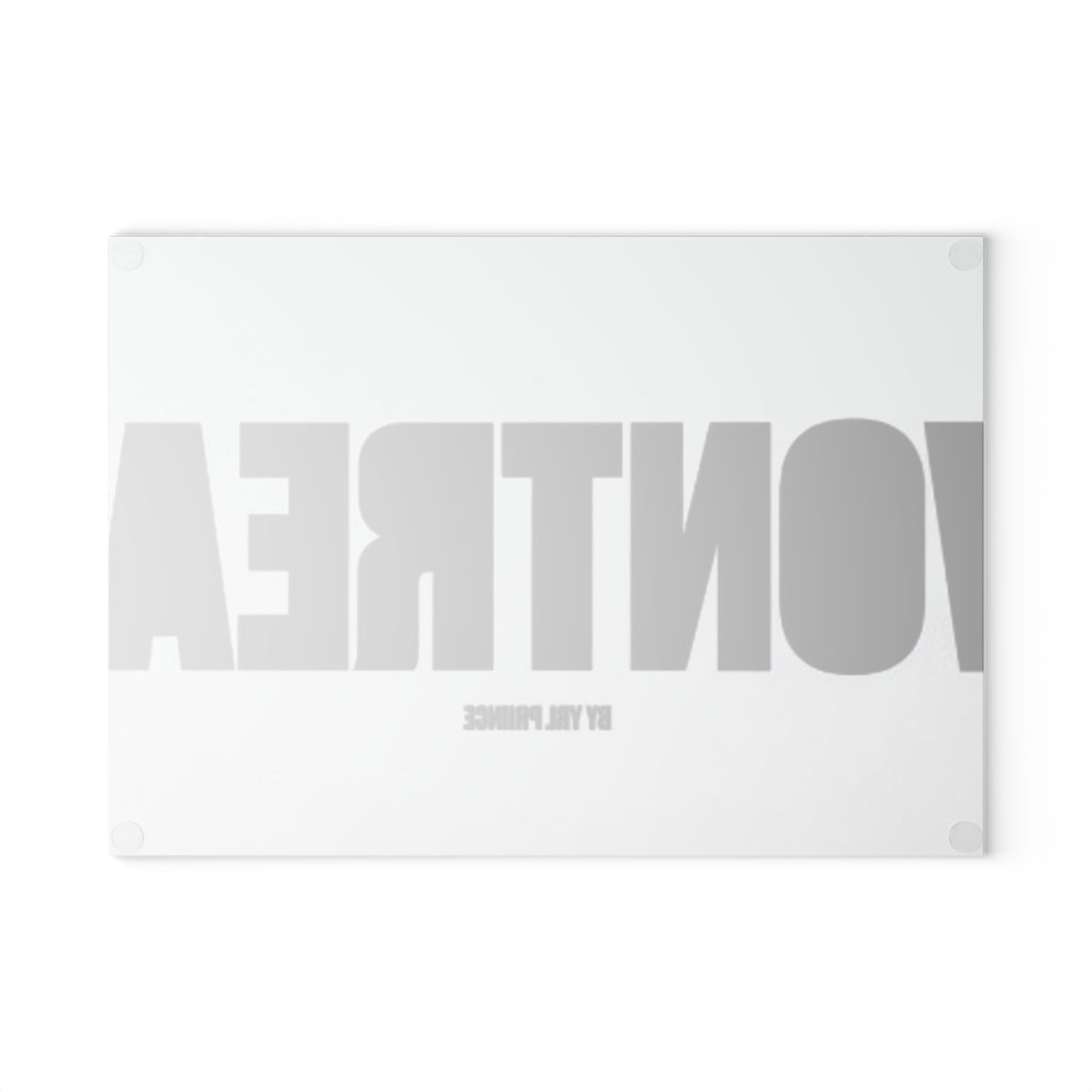 Vontreal Glass Cutting Board – Modern Typography Kitchen Board