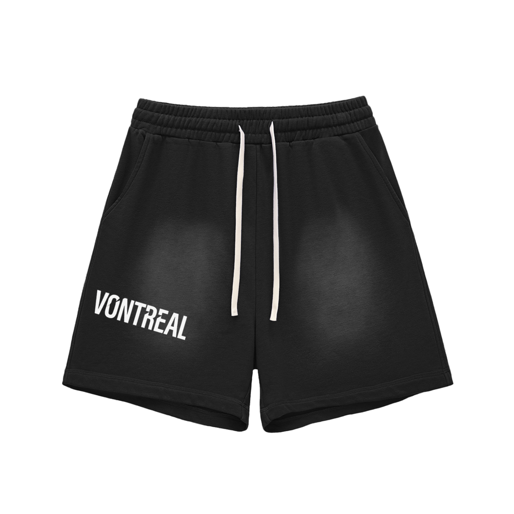 Sun Fade Raw Edge Cotton Shorts