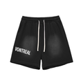 Sun Fade Raw Edge Cotton Shorts