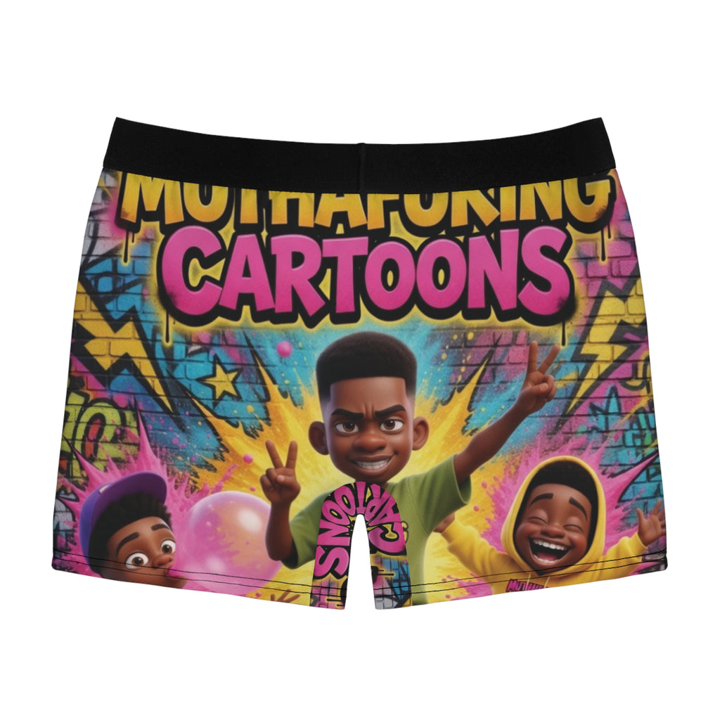 Men's Boxer Briefs - 'Muthafuking Cartoons' Bold Cartoon Graphic Print