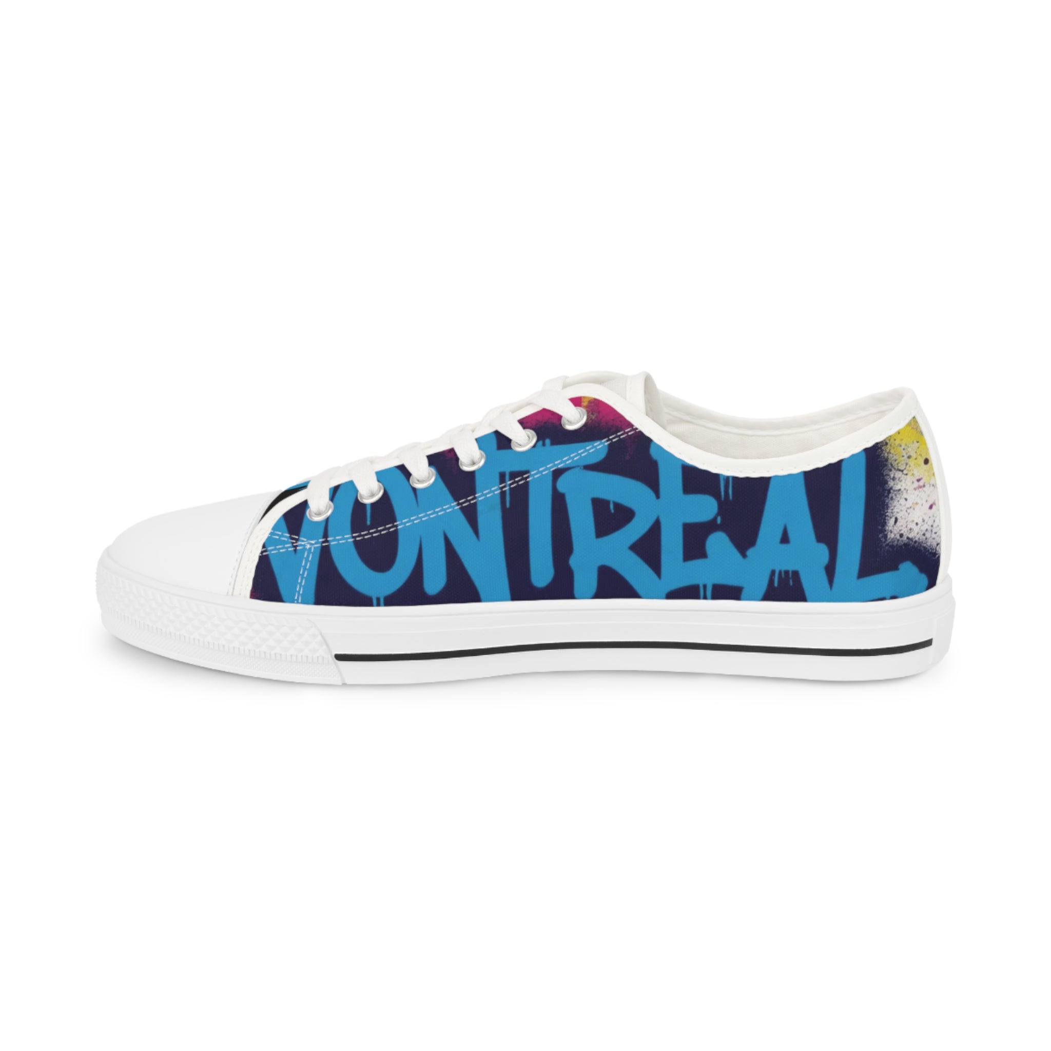 Graffiti-Style "Montreal" Low Top Sneakers — Urban Streetwear Men’s Shoes