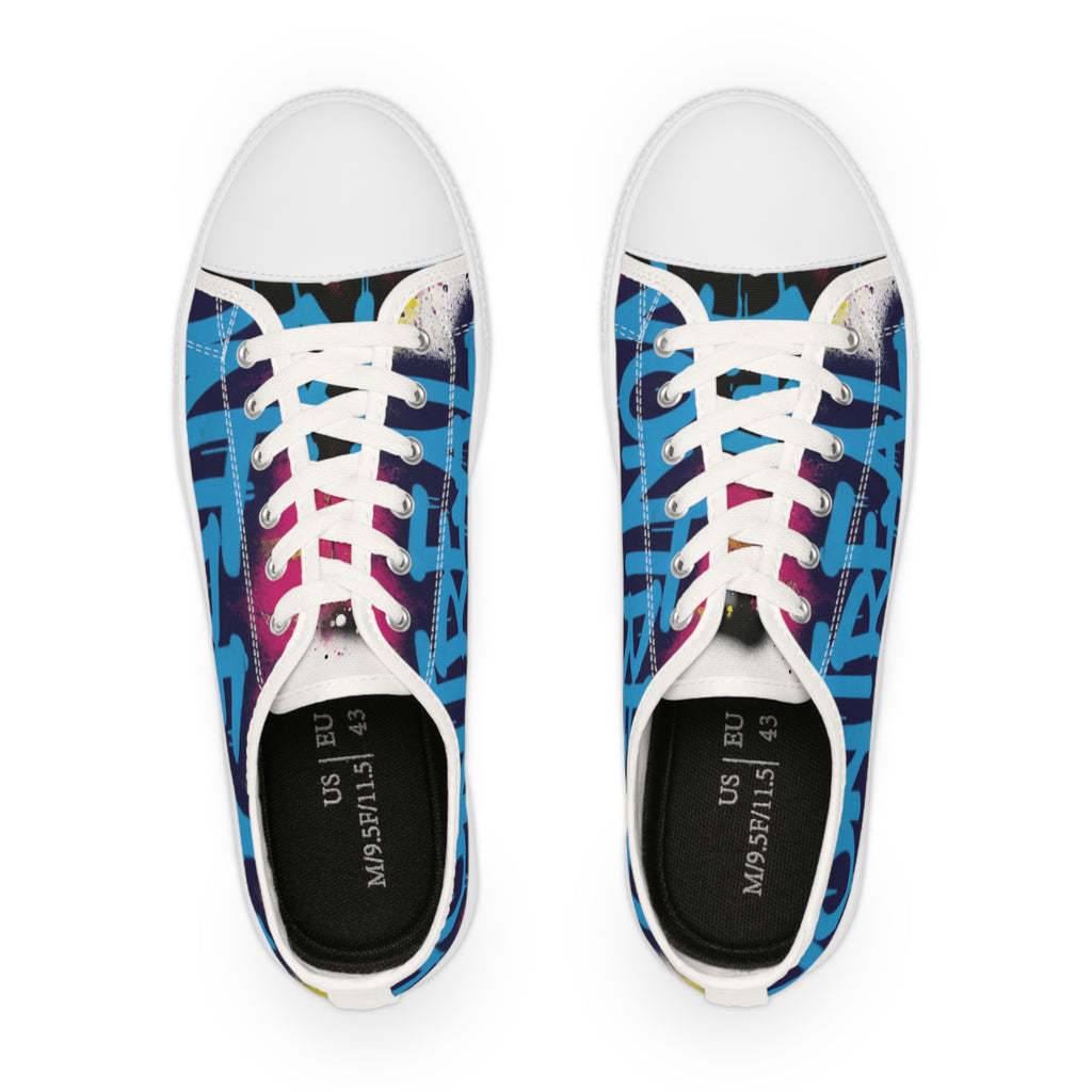 Graffiti-Style "Montreal" Low Top Sneakers — Urban Streetwear Men’s Shoes