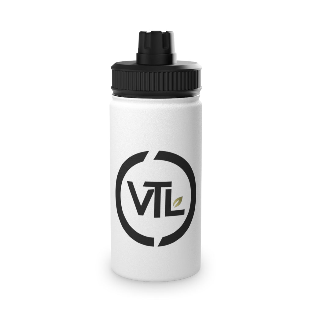VTL Logo Stainless Steel Sports Water Bottle — Durable Sport Bottle with Flip Sports Lid