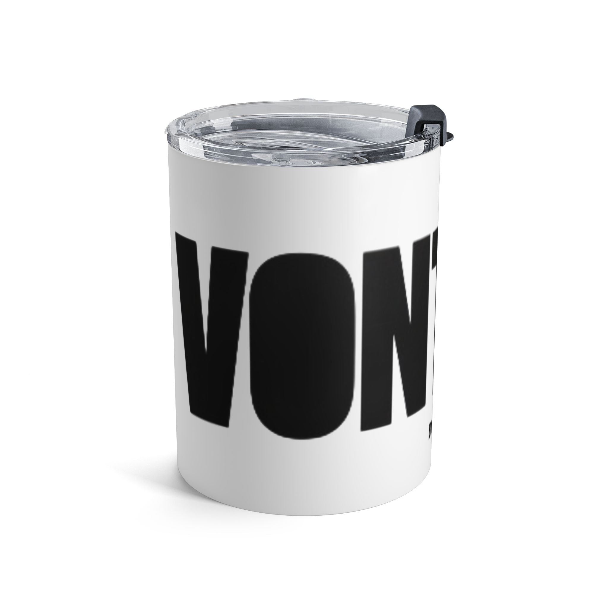Tumbler — Bold Black Text Stainless Steel Travel Cup