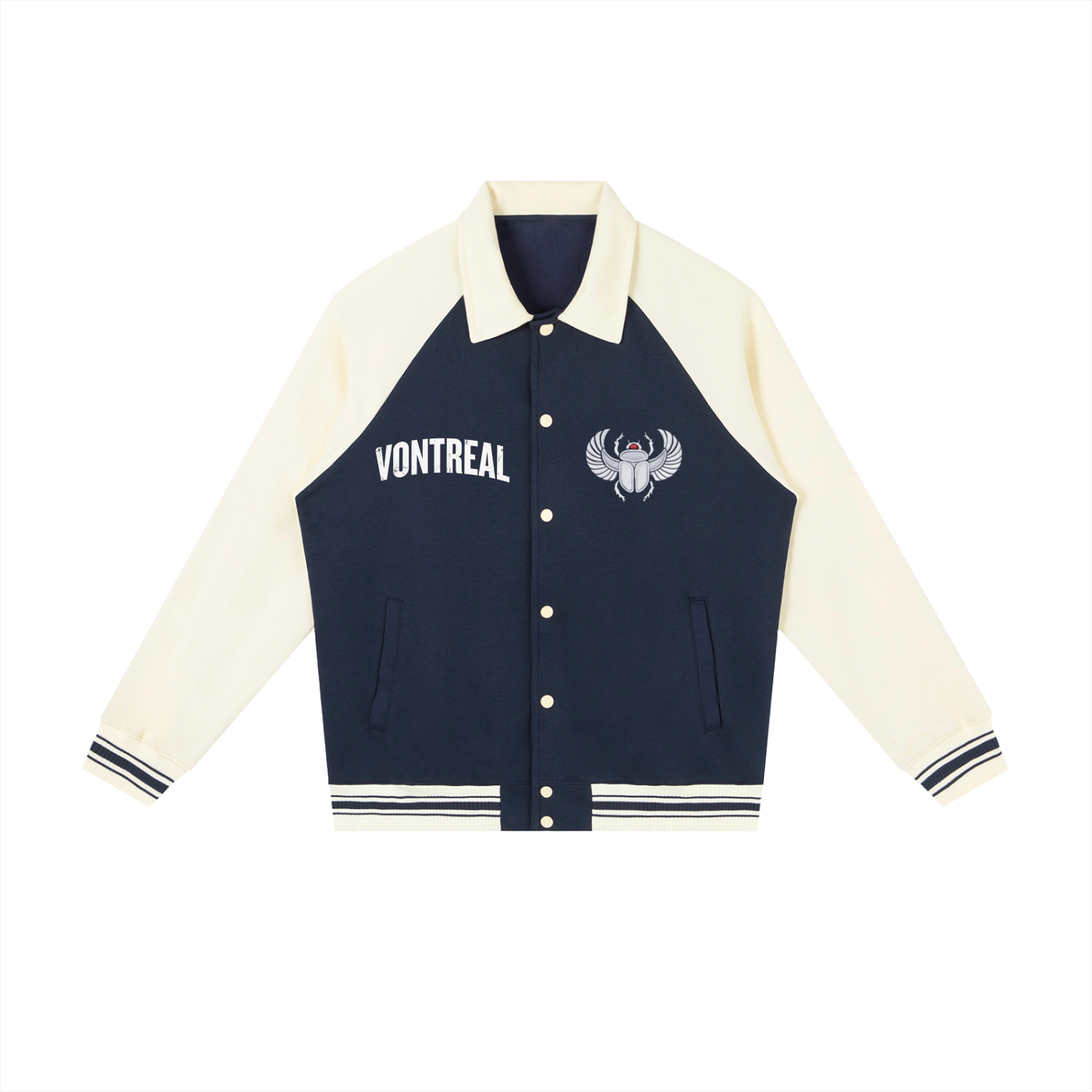 Contrast Raglan Sleeve Baseball Jacket