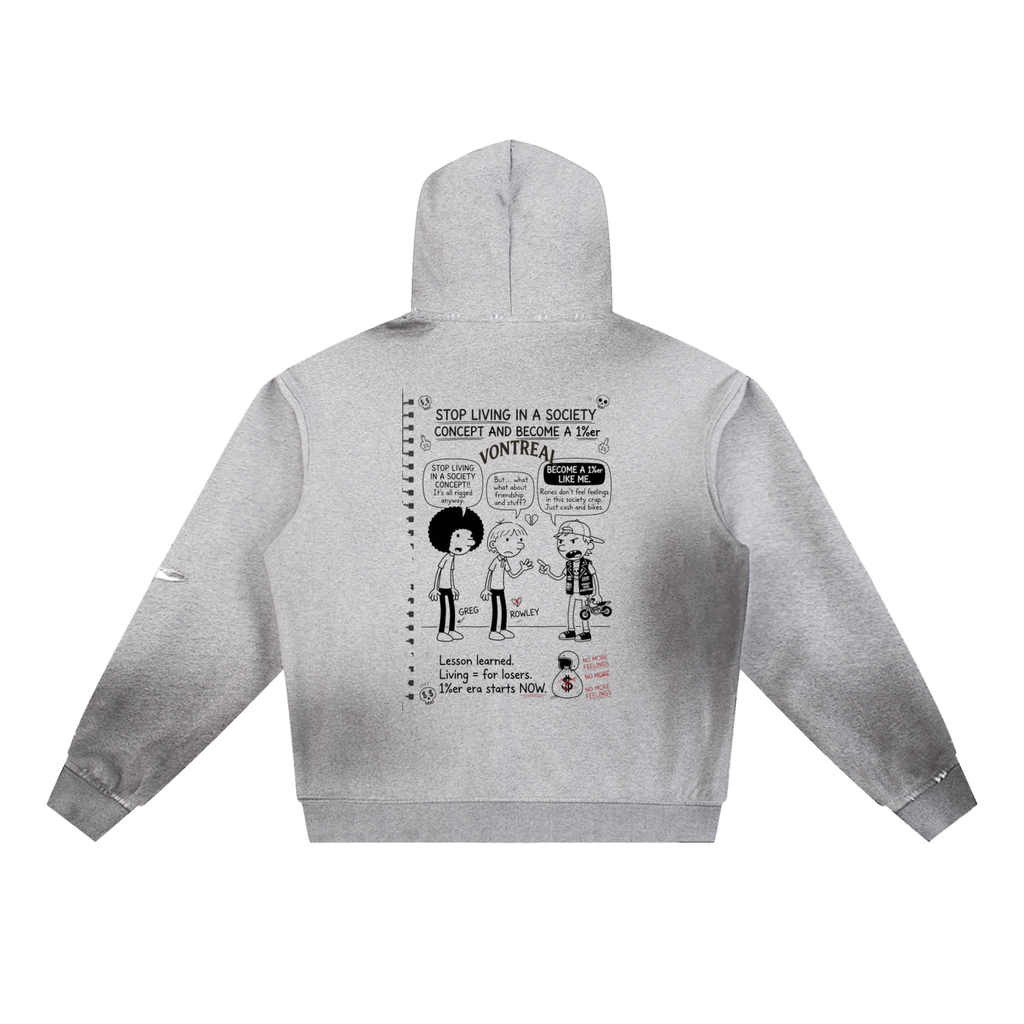 Sun Fade Frayed Fleece Hoodie