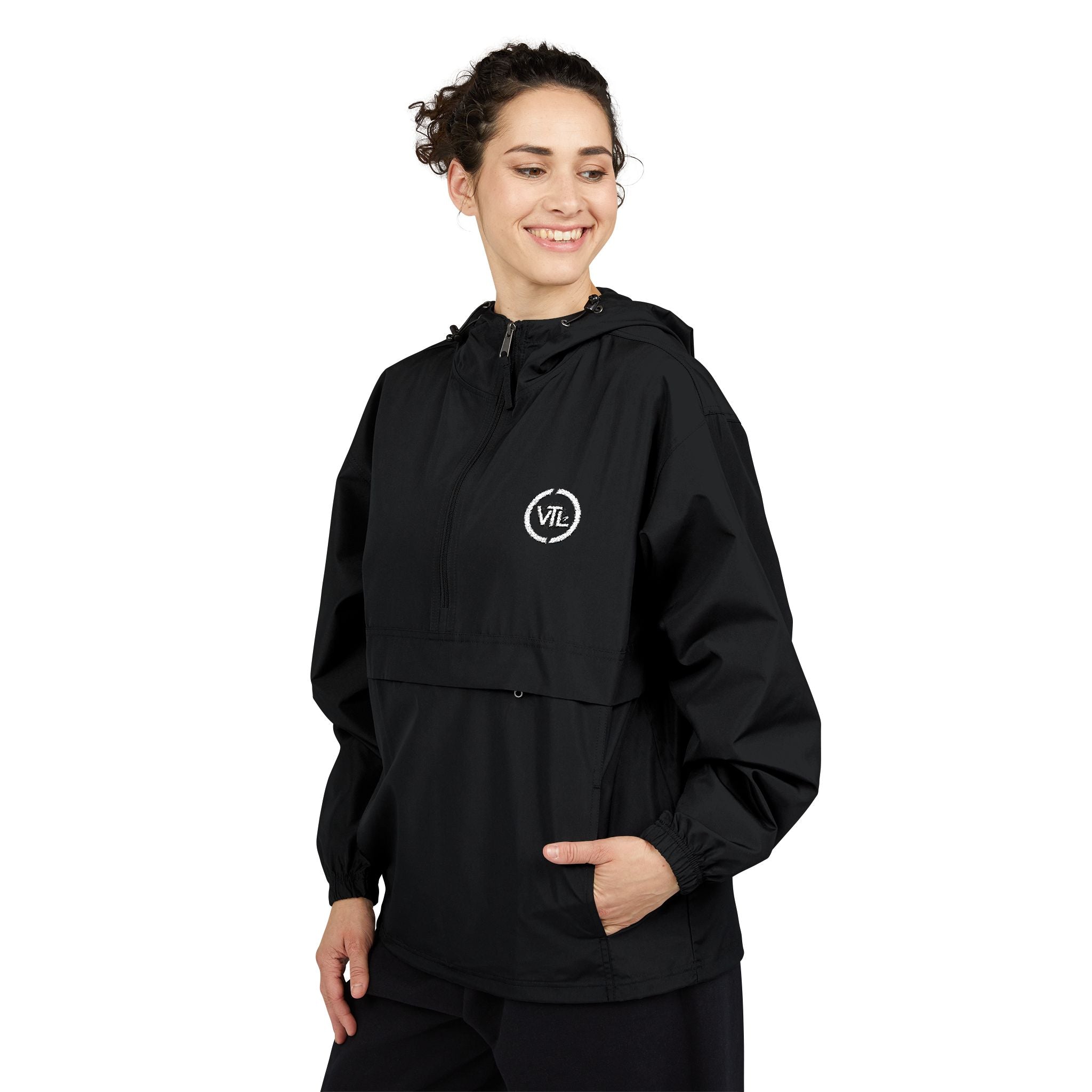Packable Anorak Jacket — Minimal Crest Logo Windbreaker