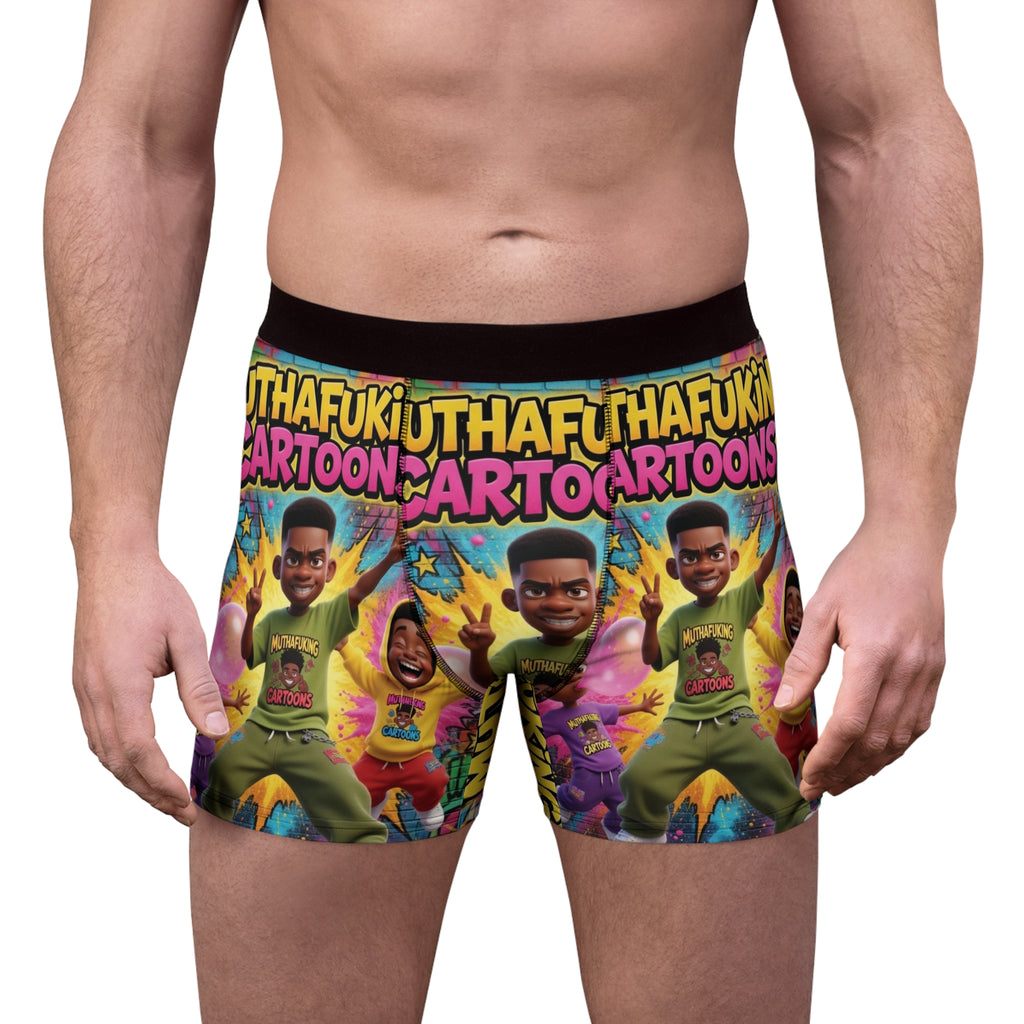Men's Boxer Briefs - 'Muthafuking Cartoons' Bold Cartoon Graphic Print