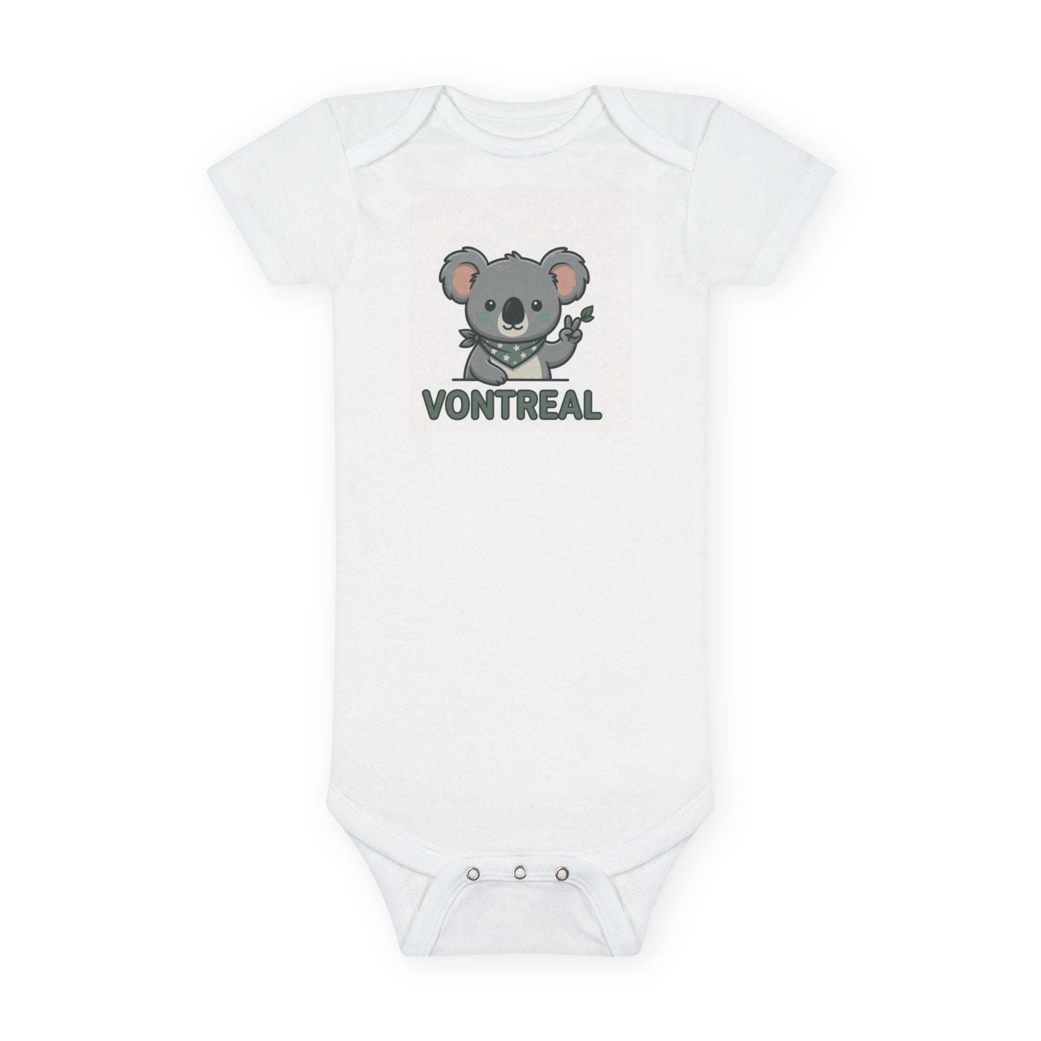 Baby Bodysuit — Cute Koala 'Vontreal' Organic Onesie | Newborn Gift