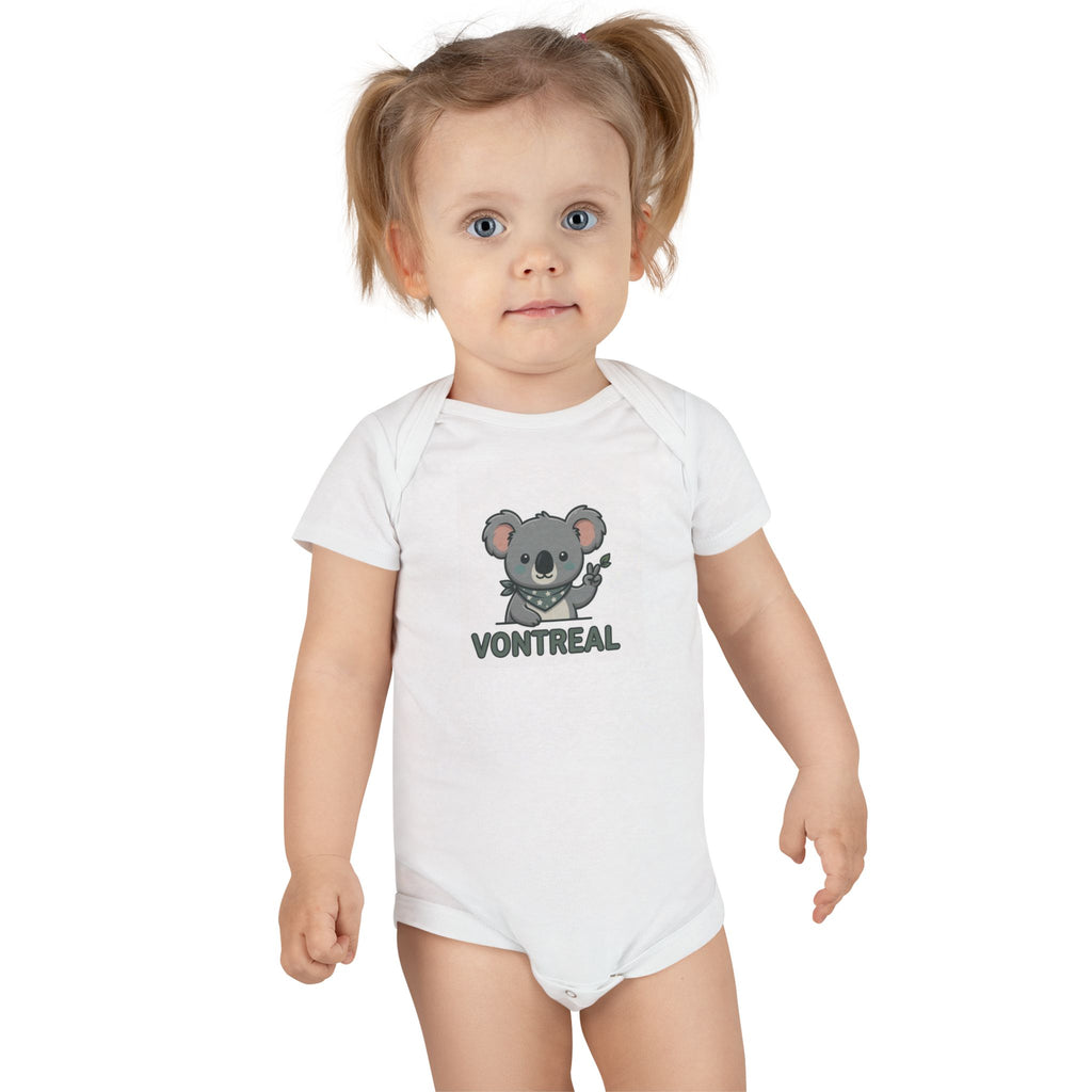 Baby Bodysuit — Cute Koala 'Vontreal' Organic Onesie | Newborn Gift