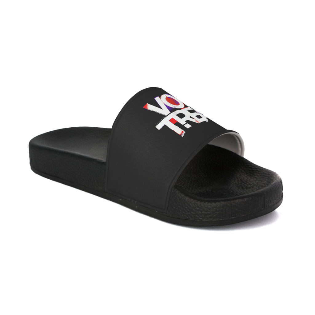 Slide Sandals — Bold 'VON TREAL' Black Pool Slides for Men, Casual Beach & Everyday Wear