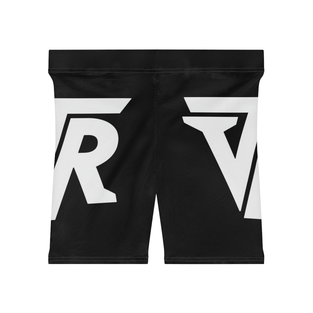 Logo Black Biker Shorts - Women's High-Waist Graphic Activewear