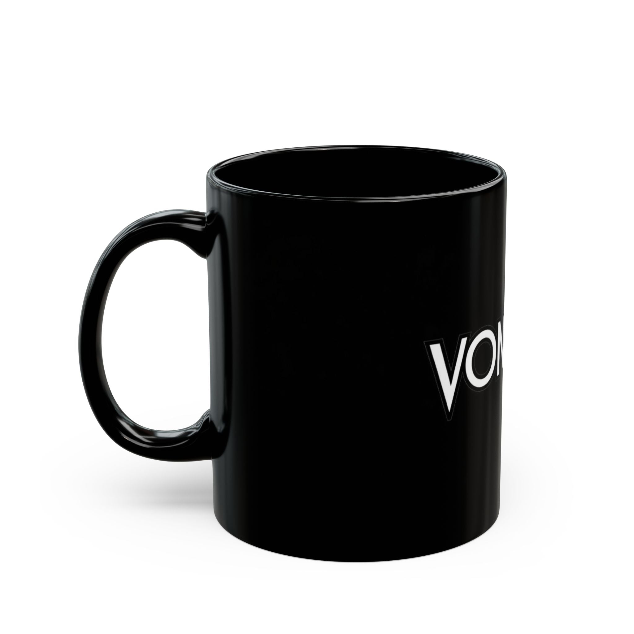 Vontreal Black Ceramic Mug — Minimal White Logo (Est. 2026)
