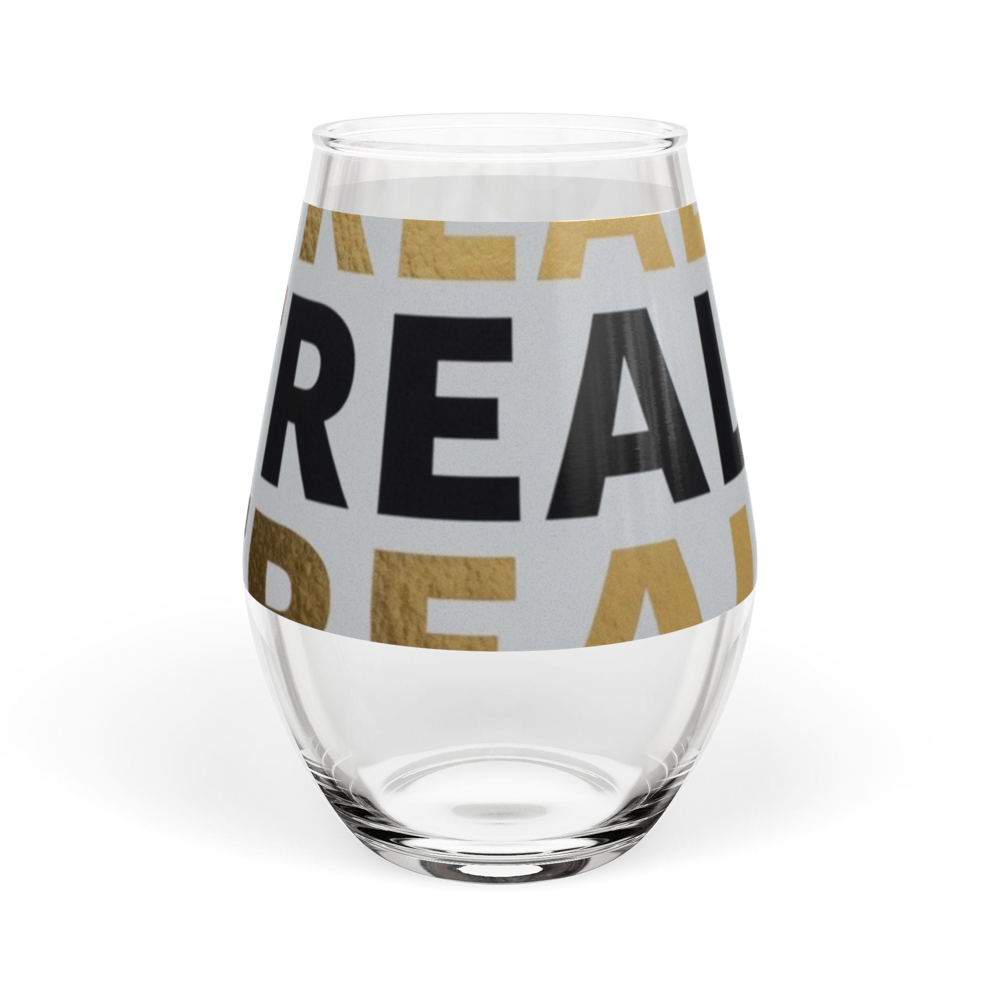 Stemless Wine Glass – 'Won't Adult' Bold Typography Glass, 11.75oz