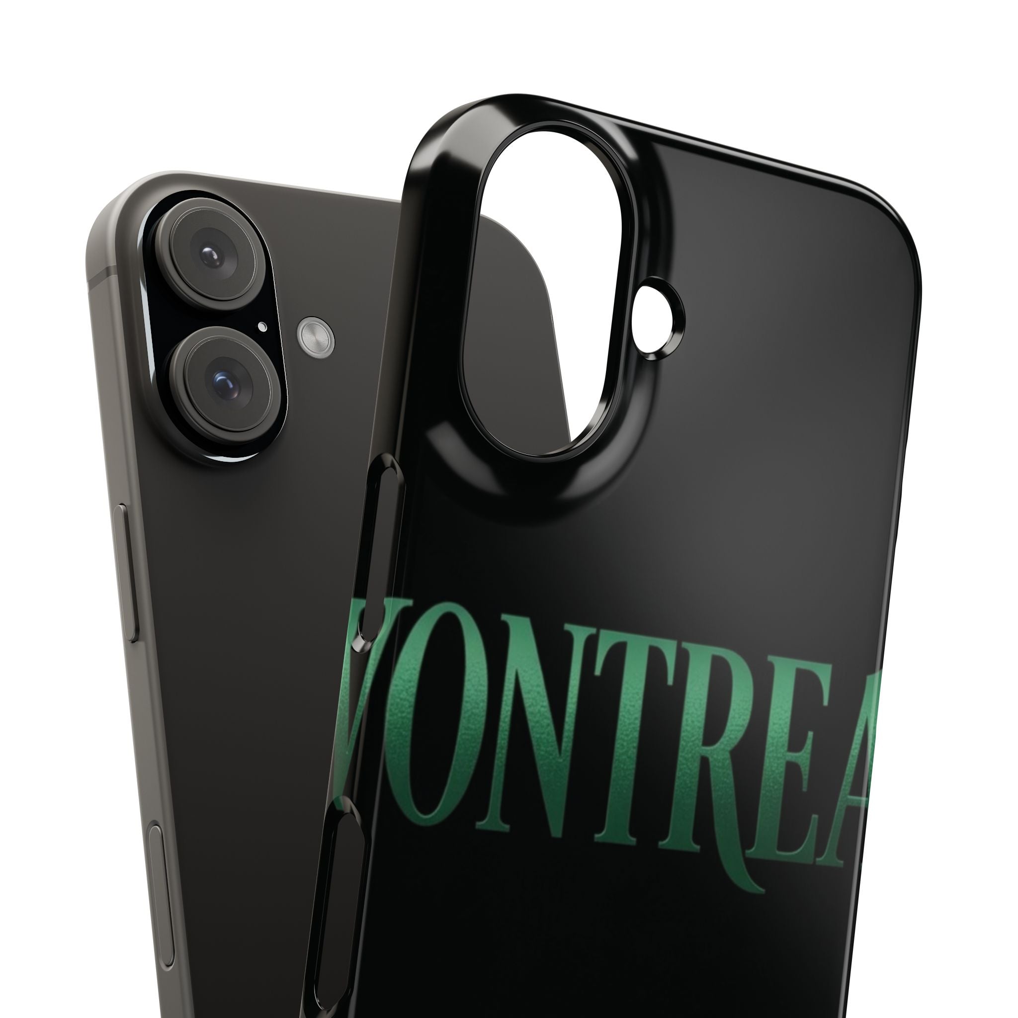 Montreal Phone Case - Green Gradient Text Snap Case