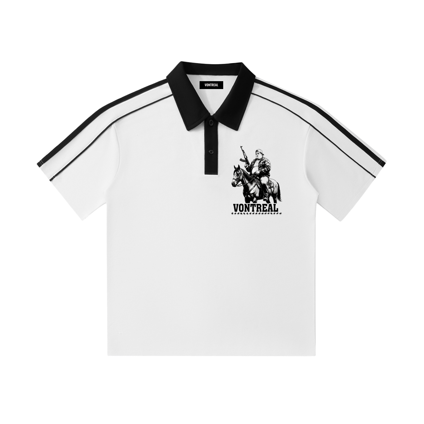 Contrast Collar Short-Sleeve Polo Shirt