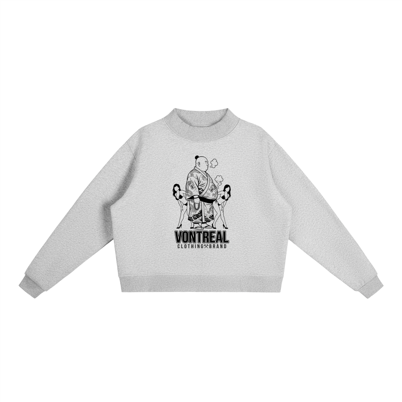 Essential Fleece Mock-Neck Crew Sweatshirt