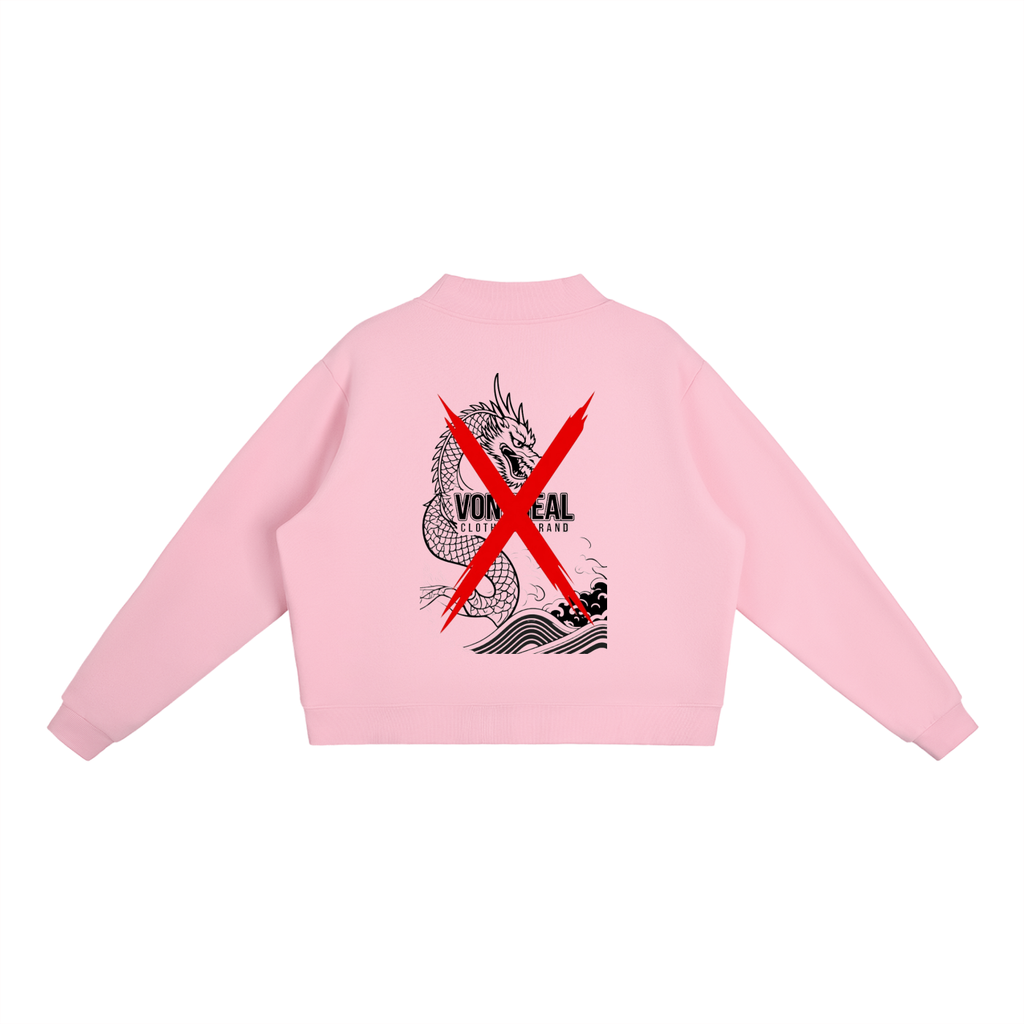 Essential Fleece Mock-Neck Crew Sweatshirt