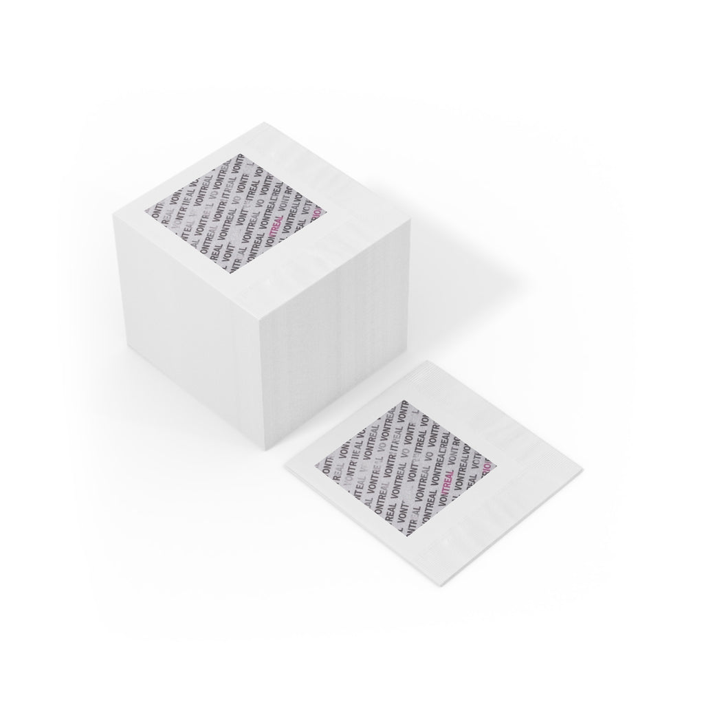 Branded Square Paper Napkins — 'VONTREAL' Coined Logo Accent