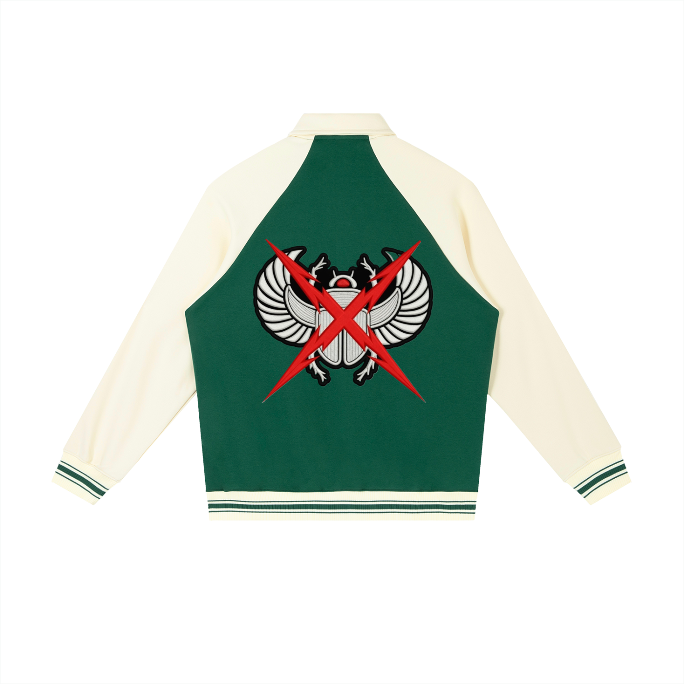 Contrast Raglan Sleeve Baseball Jacket