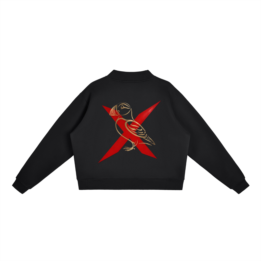 Essential Fleece Mock-Neck Crew Sweatshirt