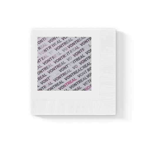 Branded Square Paper Napkins — 'VONTREAL' Coined Logo Accent