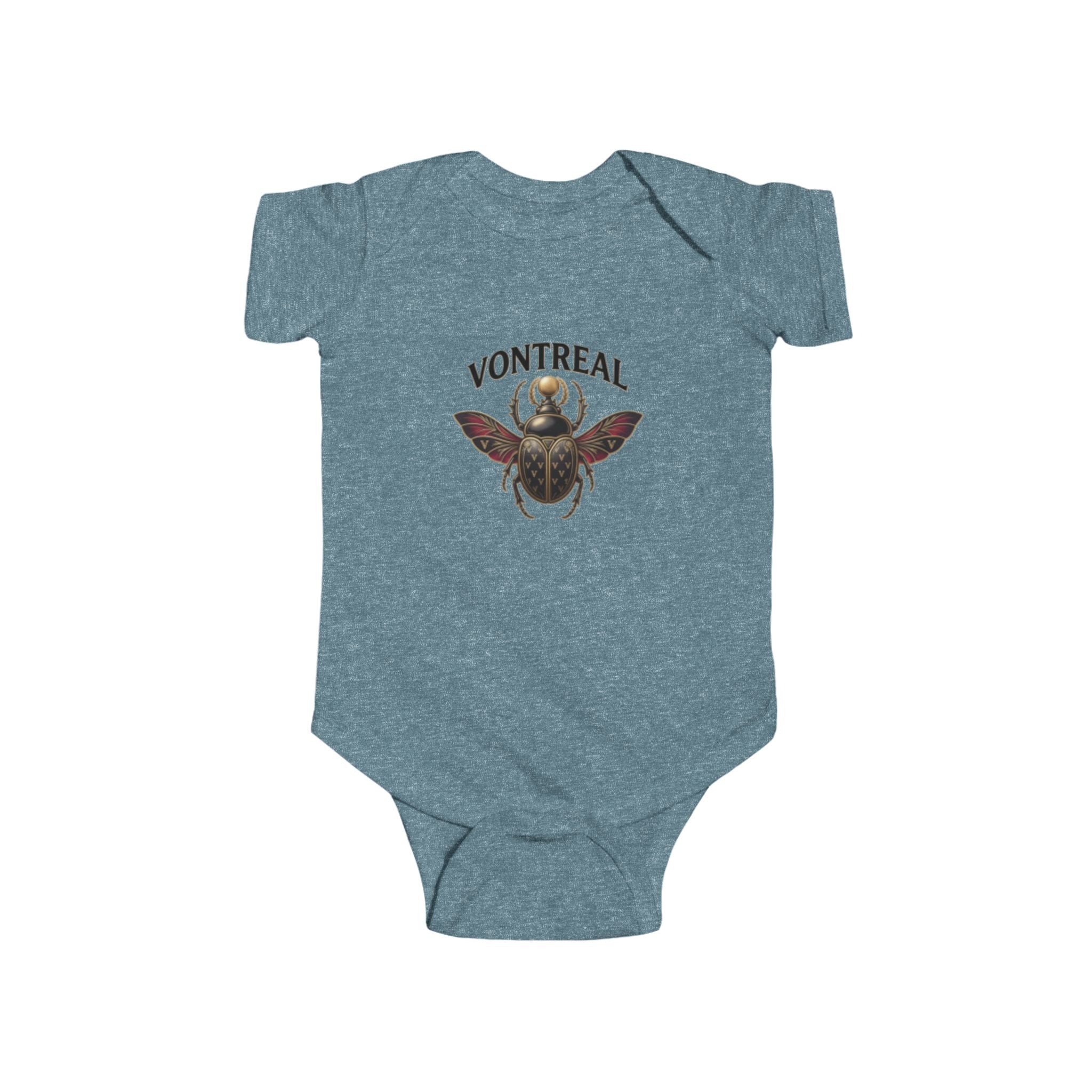 Infant Bodysuit - 'VONTREAL' Vintage Beetle Graphic Baby Onesie