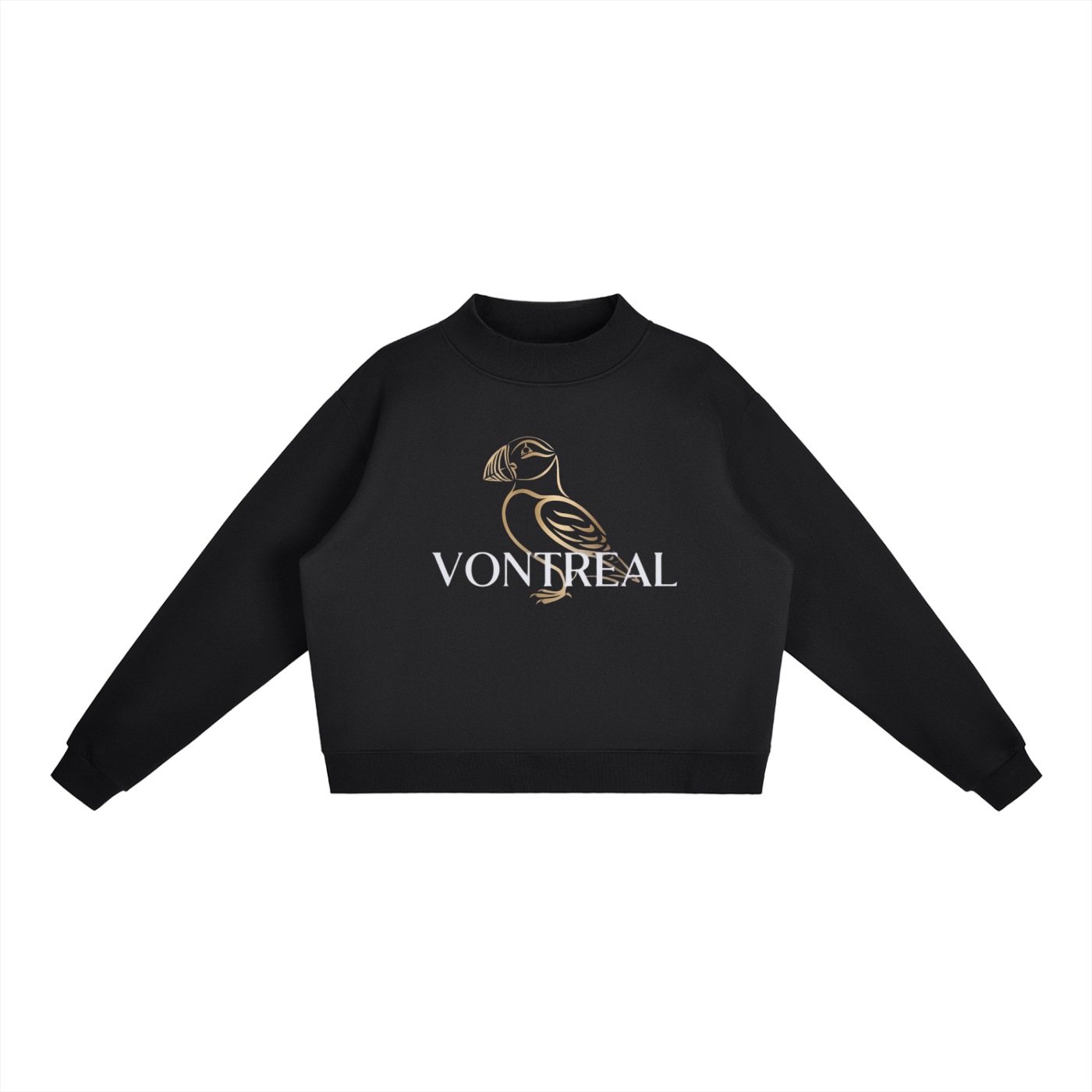 Essential Fleece Mock-Neck Crew Sweatshirt