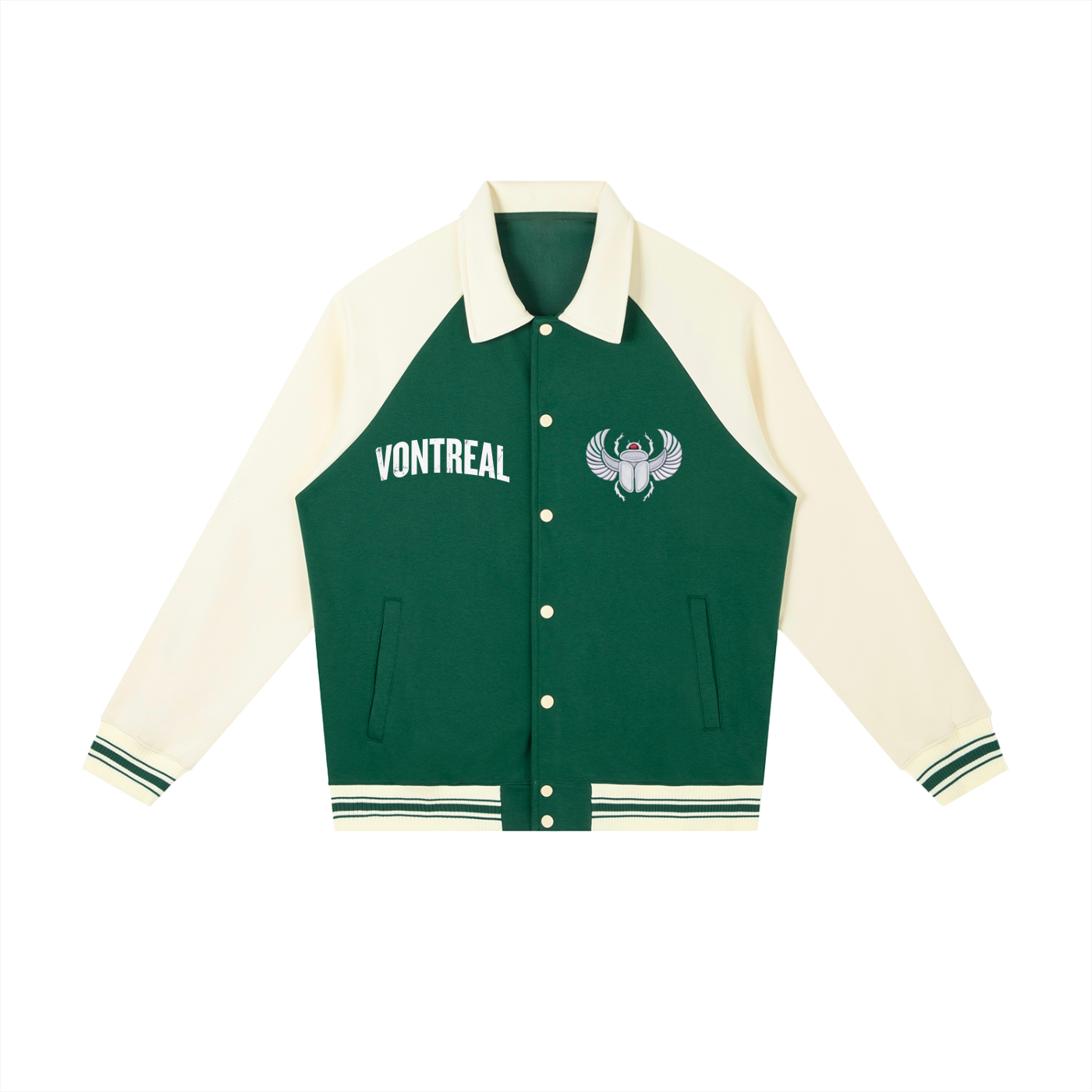 Contrast Raglan Sleeve Baseball Jacket