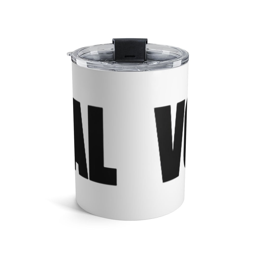 Tumbler — Bold Black Text Stainless Steel Travel Cup