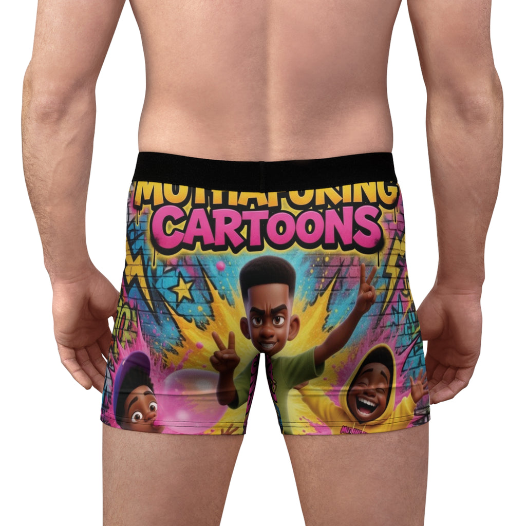 Men's Boxer Briefs - 'Muthafuking Cartoons' Bold Cartoon Graphic Print