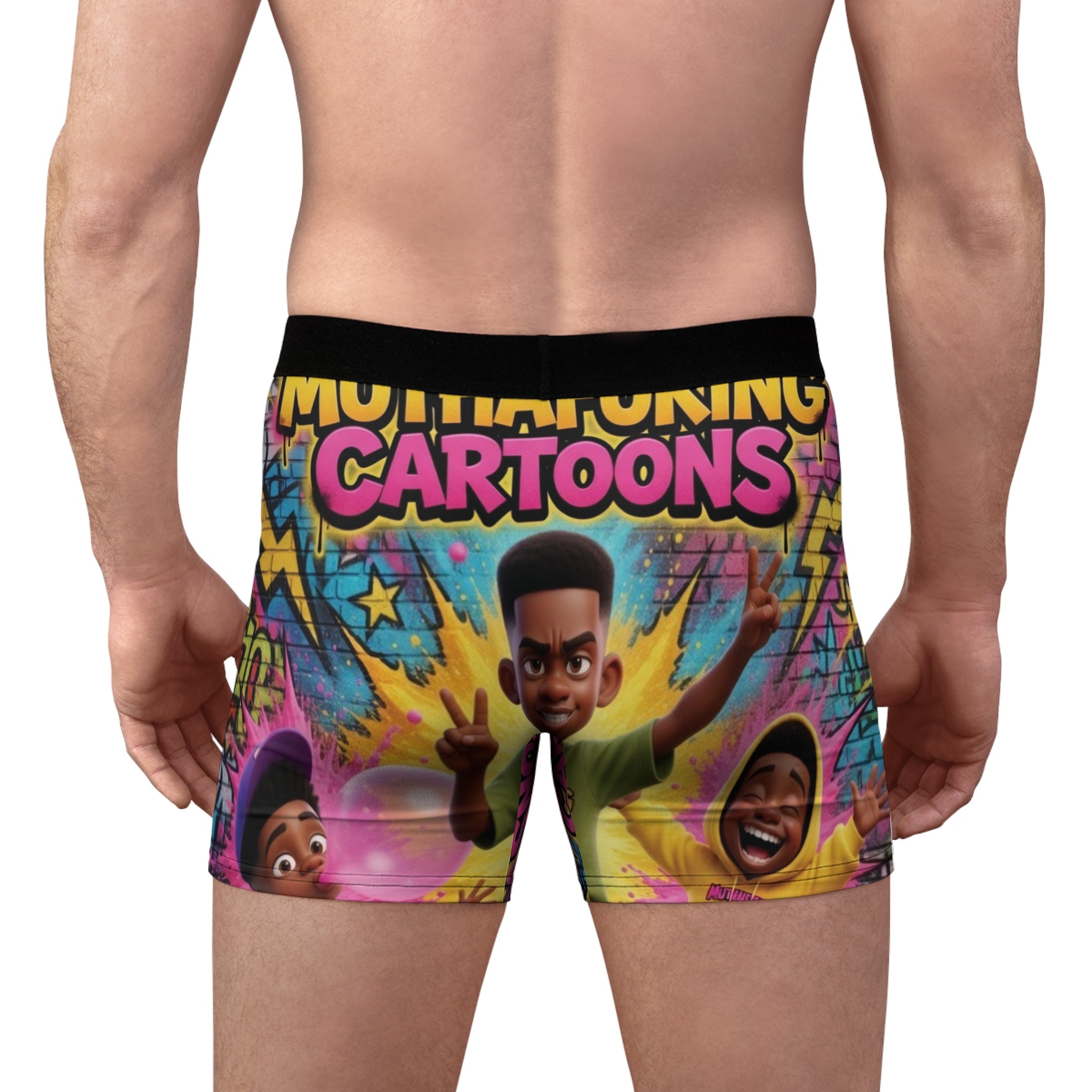 Men's Boxer Briefs - 'Muthafuking Cartoons' Bold Cartoon Graphic Print