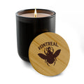 Engraved 14oz Soy Candle — Custom 'Vontreal' Bee Wooden Lid, Scented Gift Candle